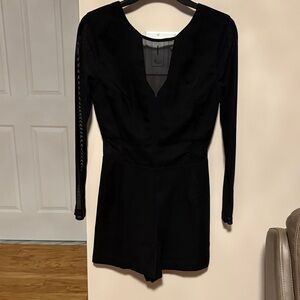 Dynamite Black Long Sleeve Romper